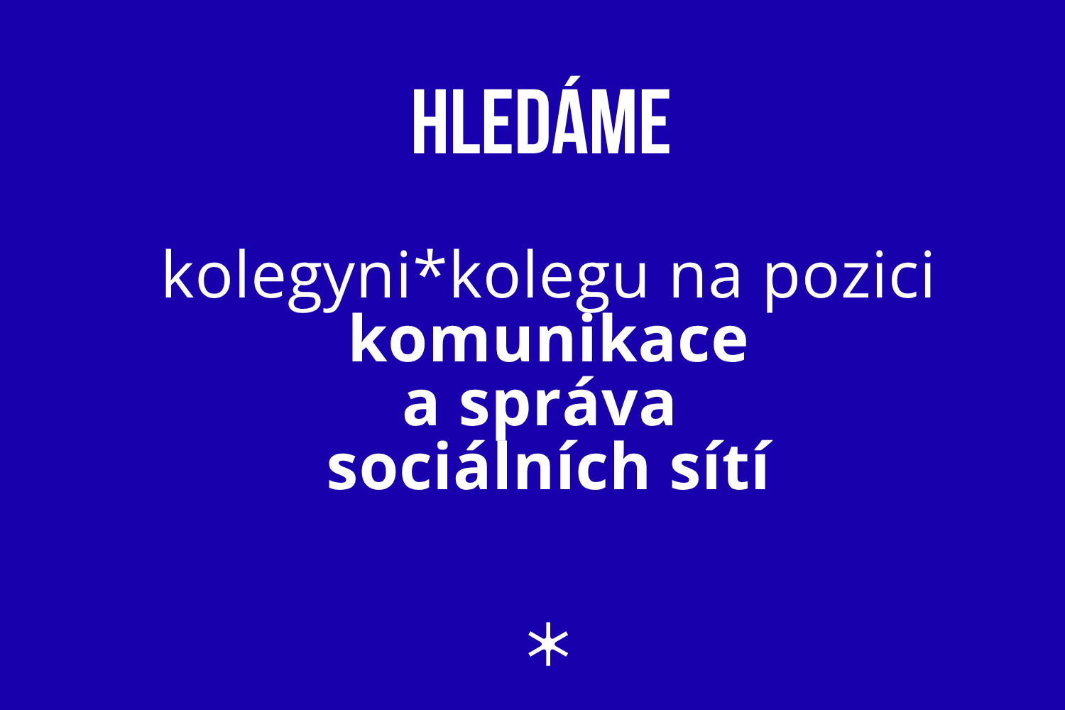 Výběrové řízení: komunikace a správa sociálních sítí 